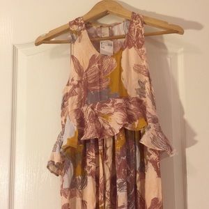 H&M Bohemian Floral Peplum Maxi Dress NWT - size 2